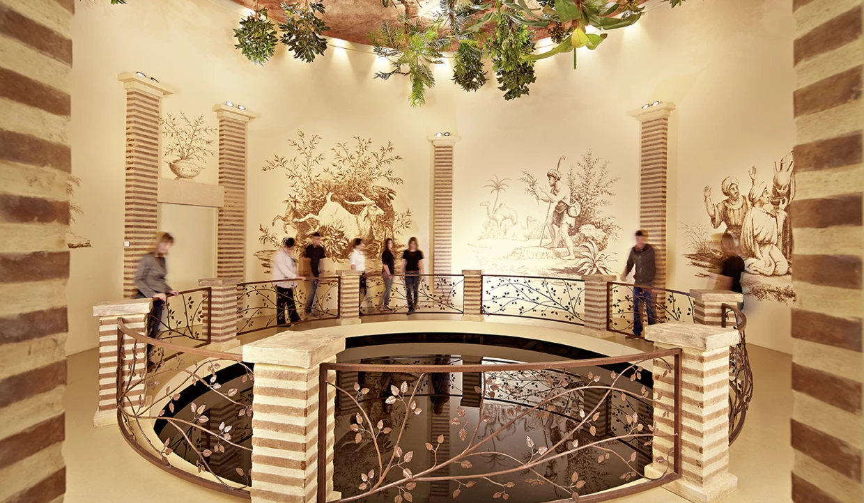 Walkway in a historically decorated exhibition room